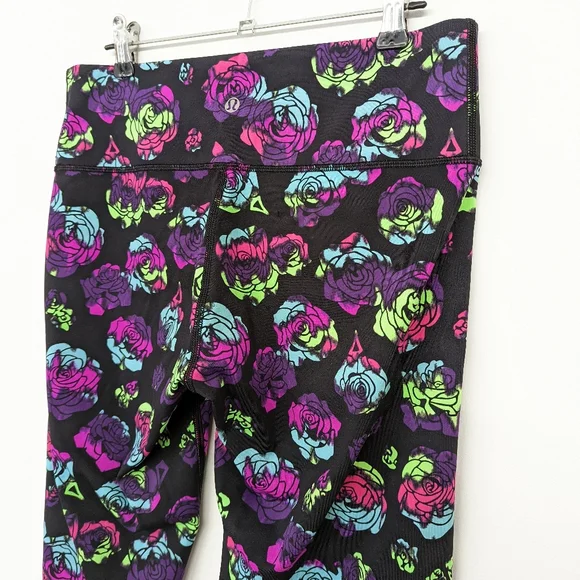 🦄 RARE Lululemon Limited Edition Wunder Under Pant Ivivva Neon Rainbow Rose - Picture 9 of 12